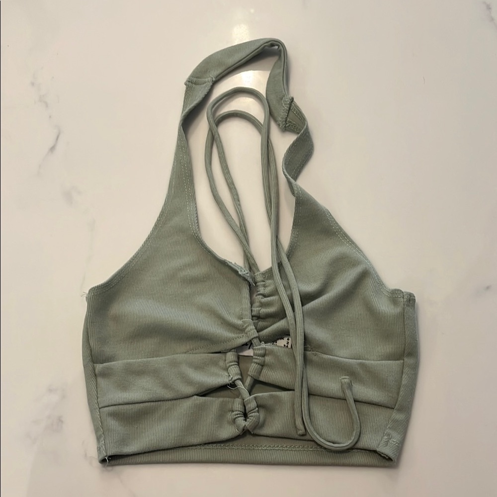 Princess Polly Light Green Halter Top